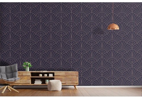 Art Deco pattern stylized leaves wallpaper.