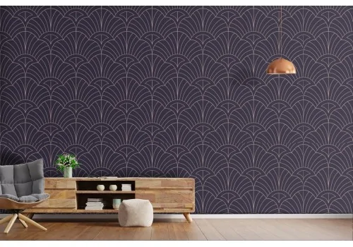 Art Deco pattern stylized leaves wallpaper.