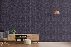 Art Deco pattern stylized leaves wallpaper.