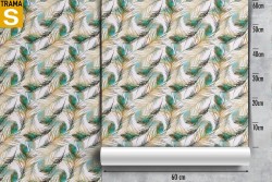 Carta da Parati Design e Stili Flora e Fauna Foglie Natura Stilizzata