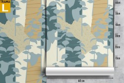 Wallpaper stylized leaves modern nature pattern.