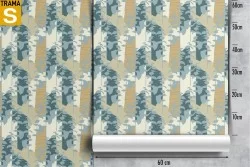 Carta da Parati Design e Stili Flora e Fauna Foglie Moderna Natura Stilizzata