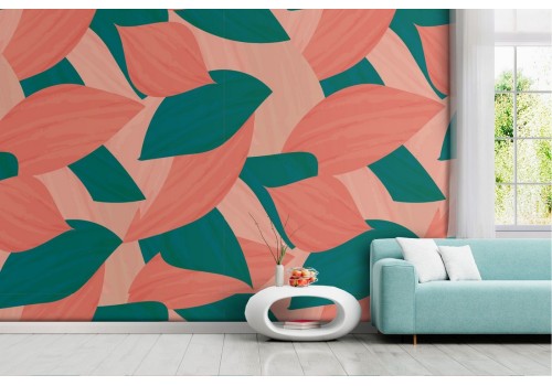 Modern nature stylized leaves wallpaper.