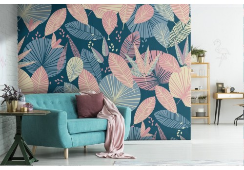 Wallpaper stylized leaves nature modern pattern.