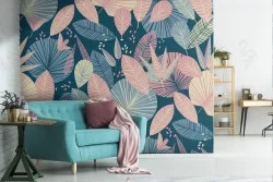 Wallpaper stylized leaves nature modern pattern.