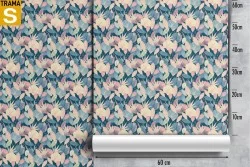 Carta da Parati Design e Stili Flora e Fauna Foglie Moderna Natura Stilizzata