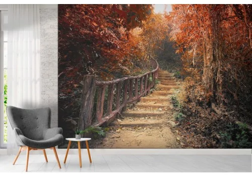 Autumn forest wallpaper with landscape ladder 2