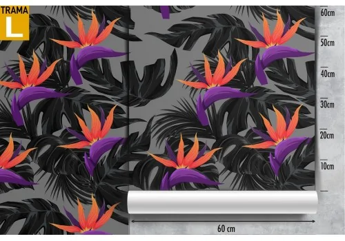 Carta da Parati foglie stilizzate pattern moderno. 2