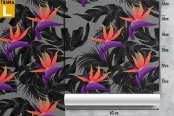 Wallpaper with stylized leaves modern pattern.