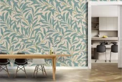 Carta da Parati foglie stilizzate pattern natura.