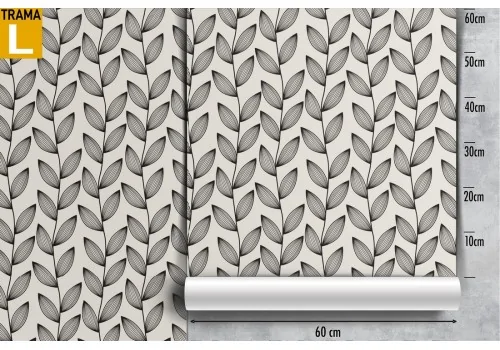 Carta da Parati foglie stilizzate rampicanti natura pattern. 2