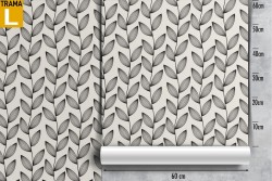 Carta da Parati foglie stilizzate rampicanti natura pattern.