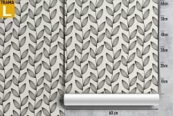 Carta da Parati foglie stilizzate rampicanti natura pattern.