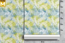 Carta da Parati Astratta Foglie Moderna Tropicale