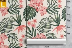 Tropical leaves wallpaper modern nature design.