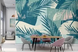 Carta da Parati foglie tropicali design moderno.