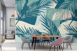 Tropical leaves wallpaper modern design.