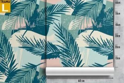 Carta da Parati foglie tropicali design moderno.