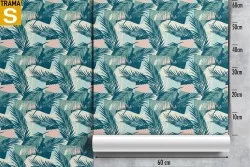 Carta da Parati Design e Stili Flora e Fauna Foglie Moderna Tropicale Natura