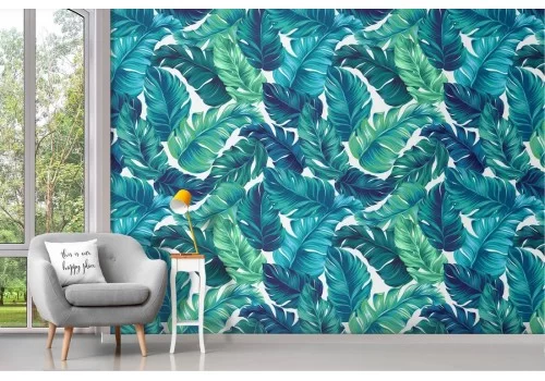 Carta da Parati foglie tropicali natura design moderno pattern.