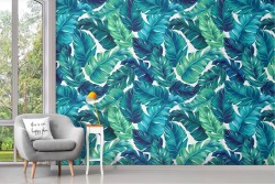 Carta da Parati foglie tropicali natura design moderno pattern.