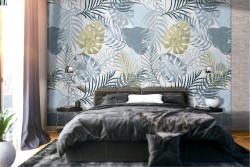 Carta da Parati foglie tropicali natura pattern.