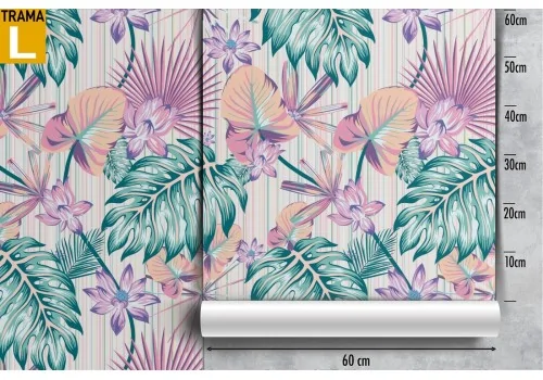 Tropical leaves wallpaper modern pattern. 2
