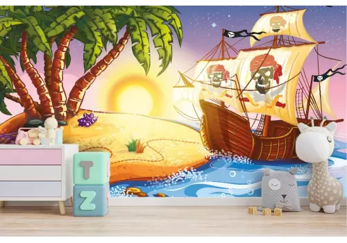 Carta da Parati bambini pirati isola del tesoro 2
