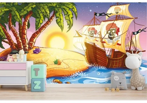 Carta da Parati bambini pirati isola del tesoro 2