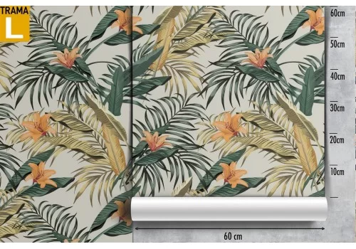 Carta da Parati foglie tropicali pattern natura. 2