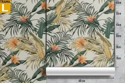 Carta da Parati foglie tropicali pattern natura.