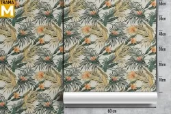 Carta da Parati Foglie Tropicale