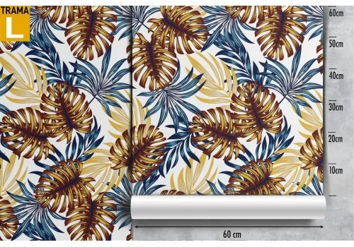 Modern stylized tropical leaves wallpaper. 2