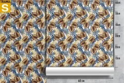 Carta da Parati Design e Stili Flora e Fauna Foglie Moderna Stilizzata Tropicale