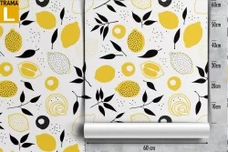 Carta da Parati limoni stilizzati pattern.