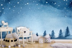 Children's Wallpaper Snowy Forest Landscape