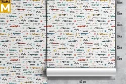 Wallpaper Decorations and Patterns Airplanes Rockets Hot Air Balloons