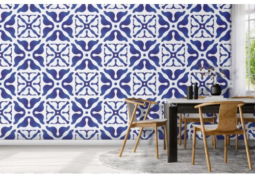 Vintage geometric tile wallpaper pattern.