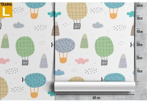Hot air balloon wallpaper children's decoration. 2
