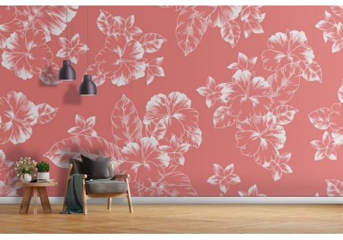 Nature wallpaper pink flowers pattern.