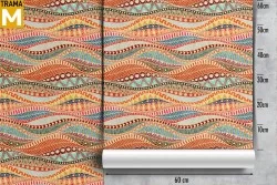 Carta da Parati Astratta Righe e Onde Vintage