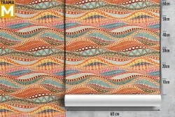 Abstract Vintage Stripes and Waves Wallpaper