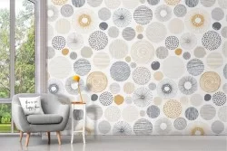 Vintage polka dot wallpaper pattern.