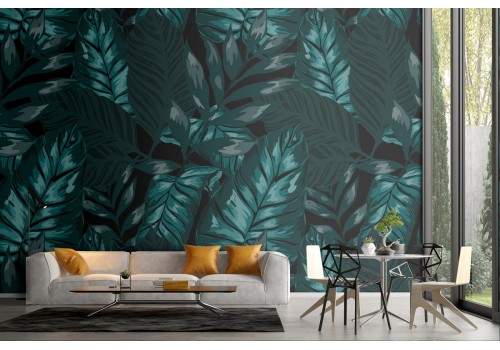 Tropical leaves pattern wallpaper.