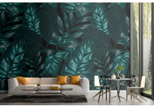 Tropical leaves pattern wallpaper.