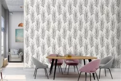 Wallpaper pattern nature stylized leaves.