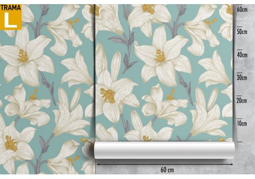 Refined white flowers nature pattern wallpaper. 2