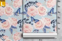 Vintage nature roses wallpaper pattern.