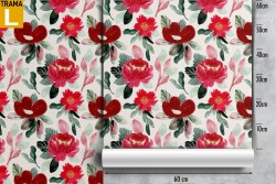 Carta da Parati rose rosse natura pattern moderno.