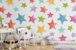 Carta da Parati stelle a pois decorazione bambini.